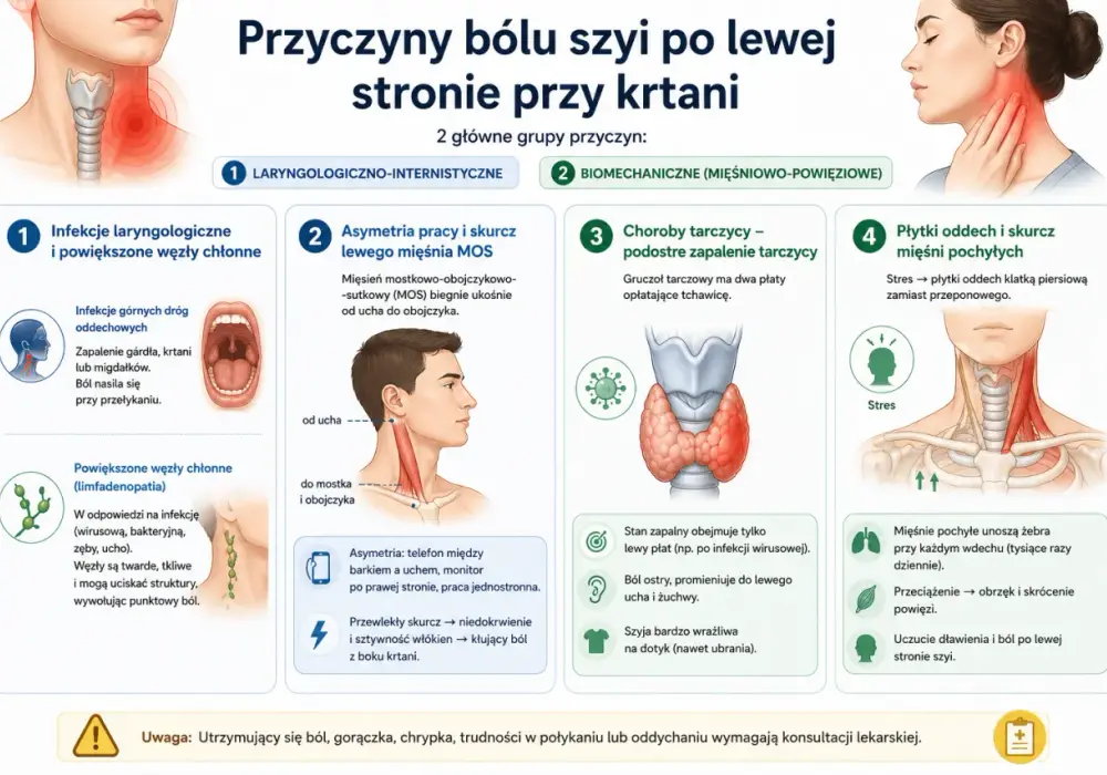Ból po jednej stronie szyi - Kiedy martwić się, a kiedy nie?