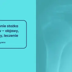 Rentgen barku z tekstem: "Uszkodzenie stożka rotatorów – objawy, przyczyny, leczenie".